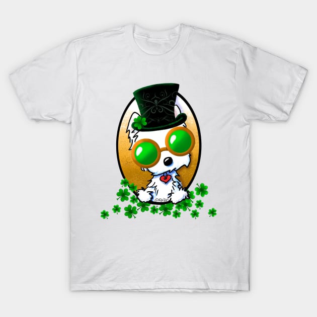 Lucky Westie by KiniArt T-Shirt by KiniArt